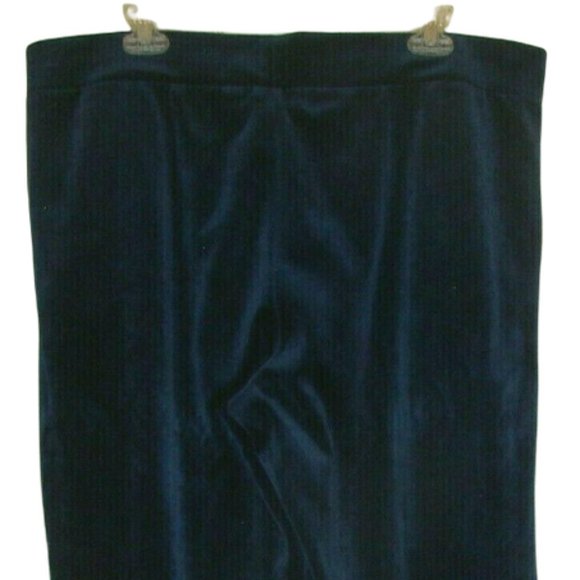 EUC Ralph Lauren Womens XL Blue Velour Pants w Pockets Pull On 39x31, $85 - Picture 4 of 7
